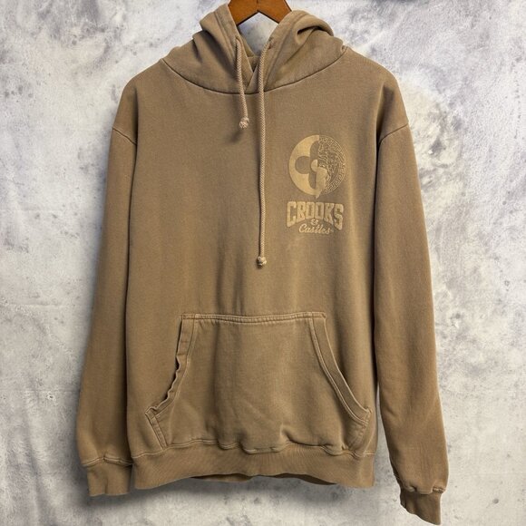Crooks & Castles Hoodie Sweatshirt Mens Medium Brown - Picture 1 of 10